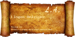 Linges Aniziusz névjegykártya